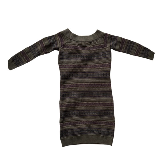 Ralph Lauren Fair Isle Off-the-Shoulder Long Sleeve Sweater Dress MPetite - Picture 4 of 7